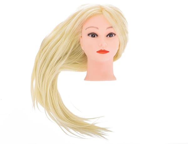Frisørtræningshoved til naturligt blond hår