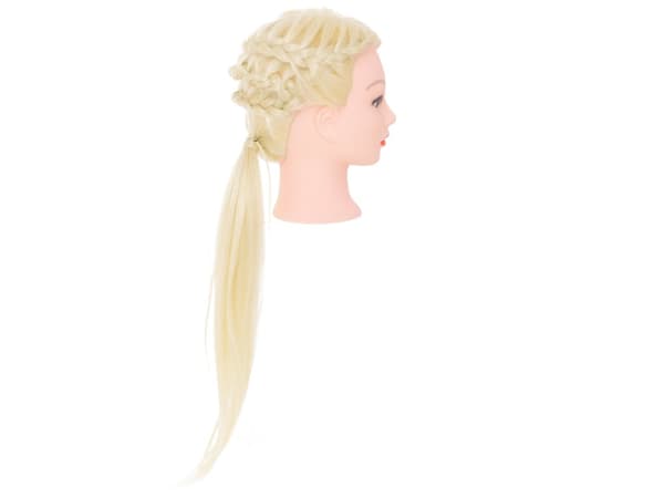 Frisørtræningshoved til naturligt blond hår