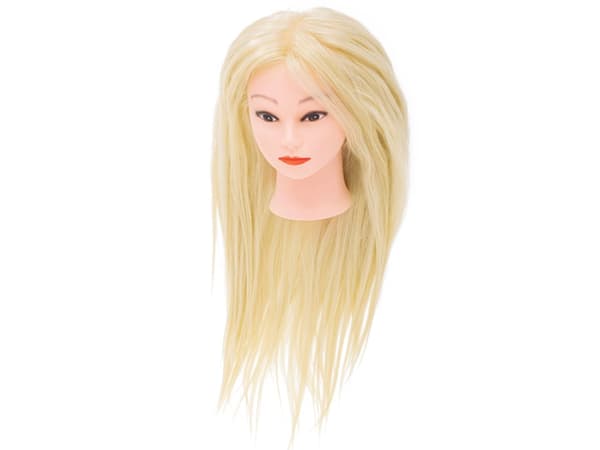Frisørtræningshoved til naturligt blond hår