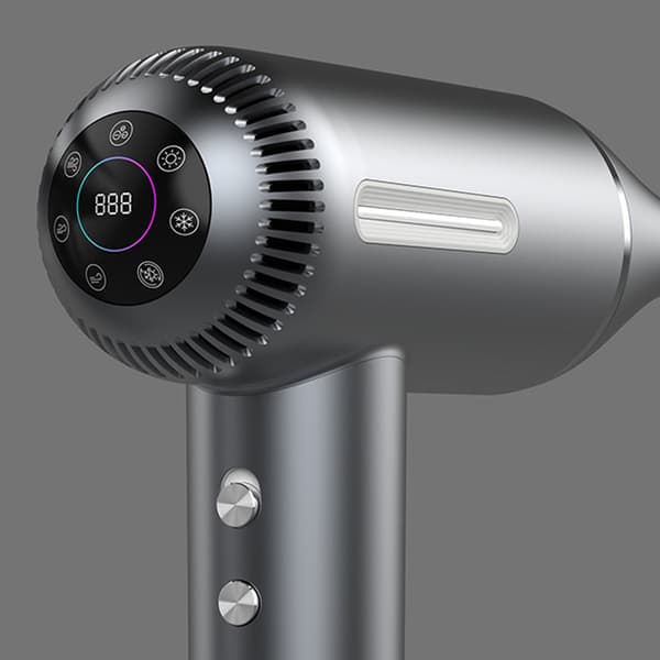 inFace hiustenkuivaaja 1500W negatiivisella ionisaatiolla ja LED-näytöllä - Harmaa
