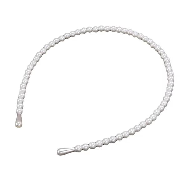 Elegant perle-tiara med hvide imiterede perler - Klassisk hårtilbehør til fester og bryllupper