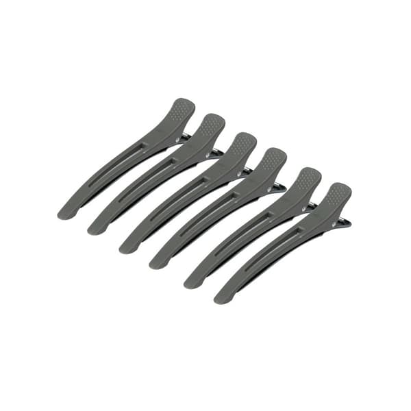 Frisør hårspænder E-12B 6 stk. 11,5 cm grå