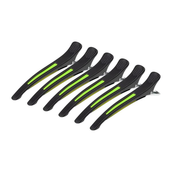 Frisörhårklämmor E-13 6 st. 11,5 cm mix neon