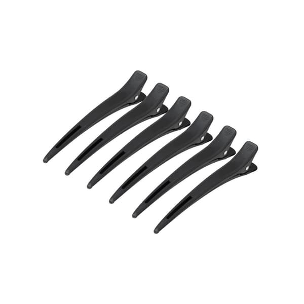Carbon E-15 frisörklämmor 6 st. 11,5 cm svart
