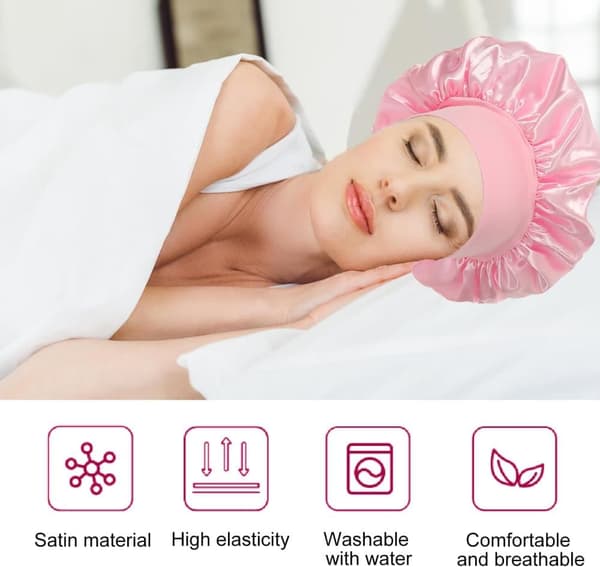 Satin Sovmössa för Hårskydd Mjuk Elastisk Komfort Kvinna