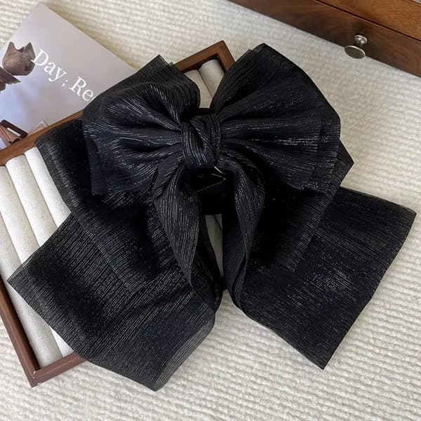 Stort Båge Hårklämma, Elegant Design, Hållbart Acetatmaterial,svart