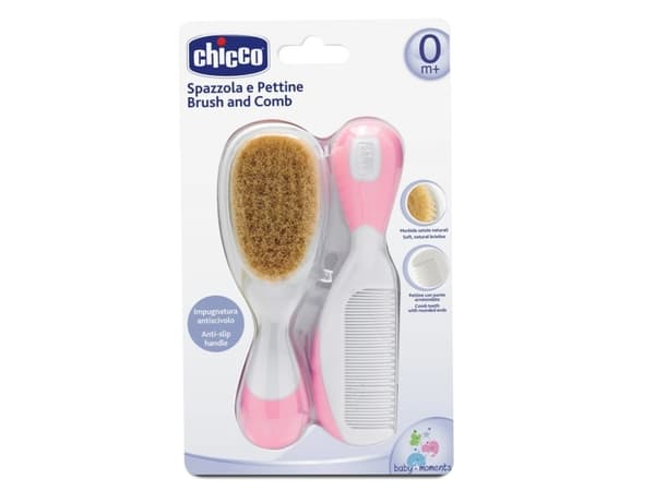 Chicco 00006569100000 hårbørste og kam Hår kam Rosa, Hvit 2 stykker