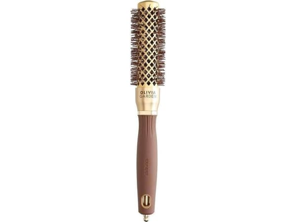 Olivia Garden Expert Blowout Shine Round Brush Wavy Bristles Gold & Brown 25 mm