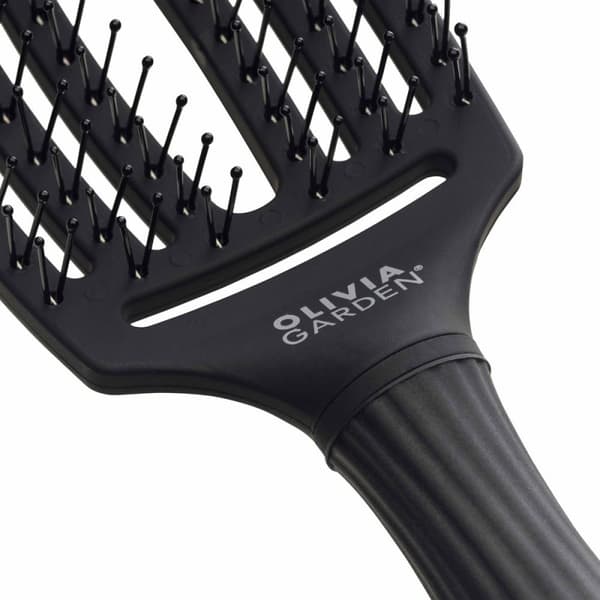 Olivia Garden Fingerbrush Care Ionic Double bristles black M - Borstar