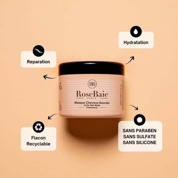 Hårmask - Rosabay - Avokadoolja - Keratin - Sheasmör - Lockigt Hår