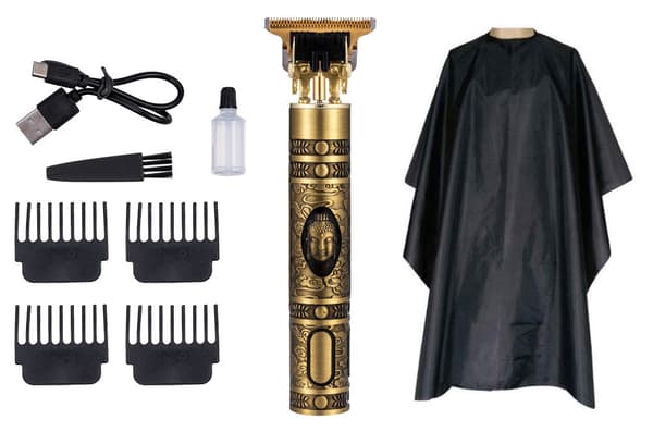 Hår & Skäggtrimmer Deluxe Kit + Gratis Frisörförkläde - Buddha