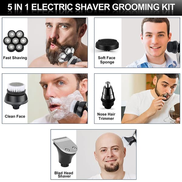 Professionel barbermaskine med 5 hoveder og gratis barberforklæde