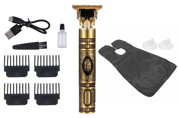 Hår & Skäggtrimmer Deluxe Kit + Gratis rakförkläde - Buddha