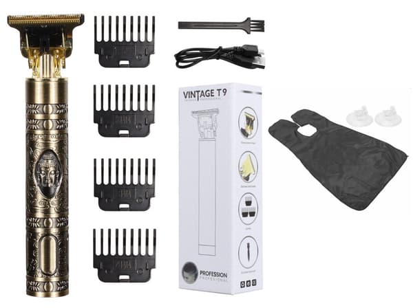 Hår- og skægtrimmer Deluxe-sæt + gratis barberforklæde - Buddha