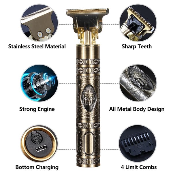Hair &amp; Beard Trimmer Deluxe Kit + Ilmainen parranajosetti - Buddha