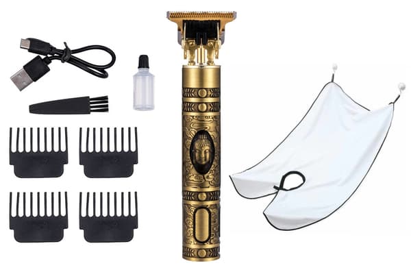 Hår & Skäggtrimmer Deluxe Kit + Gratis rakförkläde - Buddha
