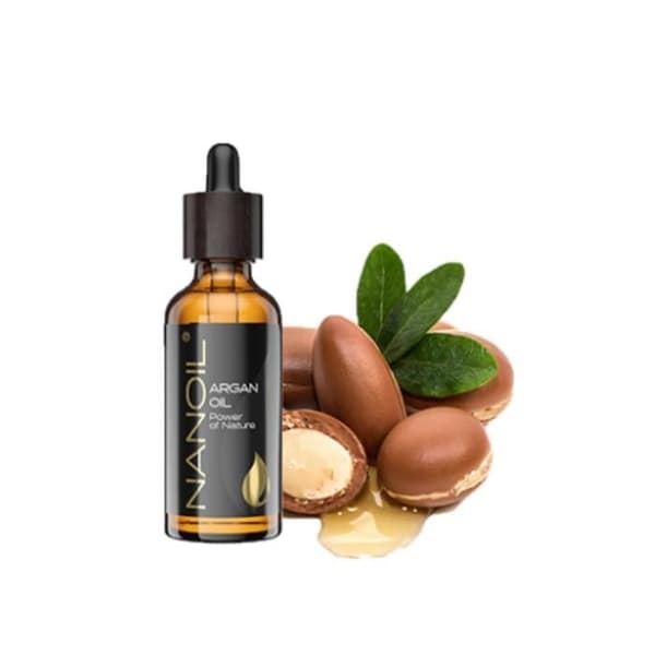 Nanoil Argan Oil 50ml - naturlig, kallpressad och oraffinerad arganolja för ansikts-, kropps- och hårvård