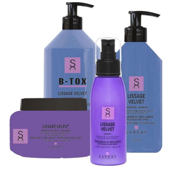 Sacha Care - Velvet Liss Treatment Set - Schampo 500 ml - Mask 500 ml - B-Tox 1000 ml - Leave-In 100 ml -