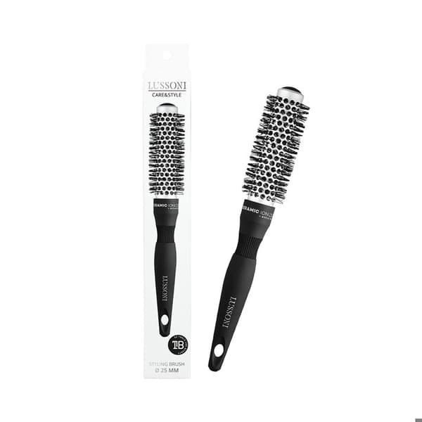 Lussoni Haircare Brush C&amp;S Round Silver Styling 25mm - rund borste