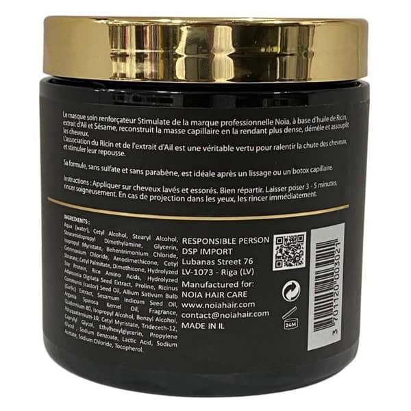 Behandlingsmask - Ricinolja, vitlök och sesamextrakt - Stimulera intervall - NOÏA HÅR - 500 ml