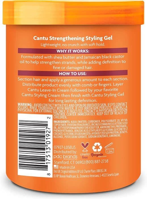 Styling Gel - Cantu - Sheasmör - Jamaican svart ricinolja - 524g - Återfuktande