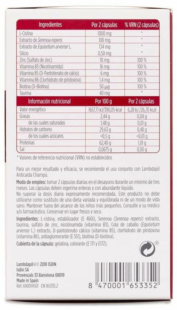 Capsules Isdin Lambdapil Anti-Hair Loss Treatment (60 uds)
