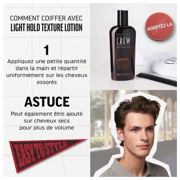 Stylingkräm - American Crew - Lätt hållfast texturlotion - 250ml - Soft hold - Matt effekt