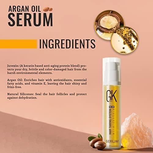 GK HAIR Global Keratin Anti-Frizz Hårserum med 100% Ekologisk Arganolja 10ml Styrkande Utjämnande och Värmeskydd