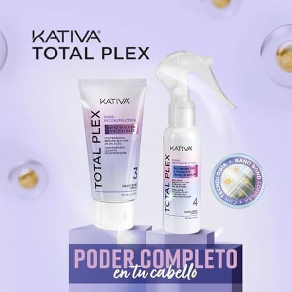 Rekonstruktiv kitt - KATIVA - Total Plex Bond Repair - Reparerar skadat hår - Vegansk - Naturlig vård