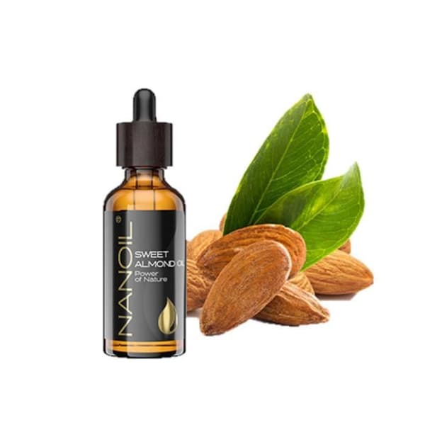 Nanoil Mandelolja 50ml – naturlig, kallpressad och oraffinerad mandelolja för ansikts-, kropps- och hårvård