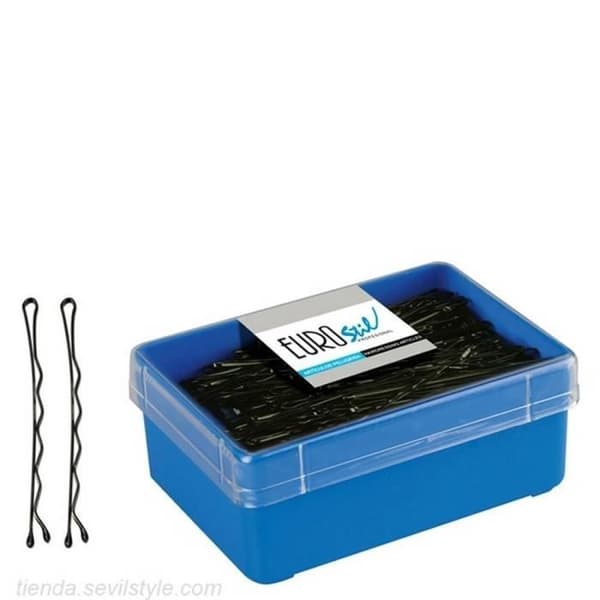 Hårprodukter Set - EUROSTIL - Eurostil - 01612/50 - Box med 150 svarta clips 65 mm