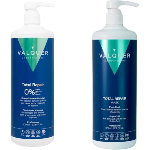 Shampooing Valquer Total Repair Effet Glace 1L - Utan salt, utan silikon och utan sulfat