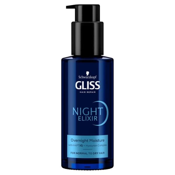 Hårbehandling - Gliss - Nattfuktighetsbehandling - 100ml - Normal och Torrt Hår - Utan Sköljning