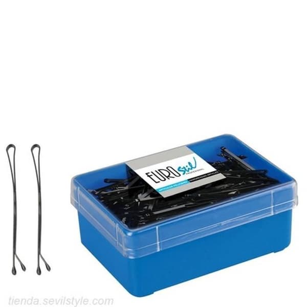 Hårprodukter Box - EUROSTIL - Eurostil - 01608/50 - Box med 150 svarta clips 70 mm
