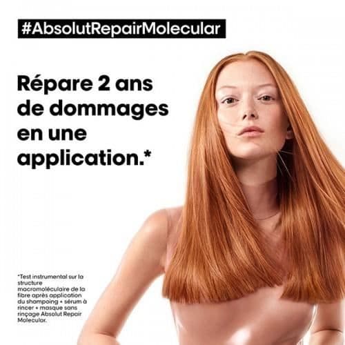 Mask utan sköljning - L'Oréal - Absolut Repair Molecular - 100 ml - Skadat hår - Blandad