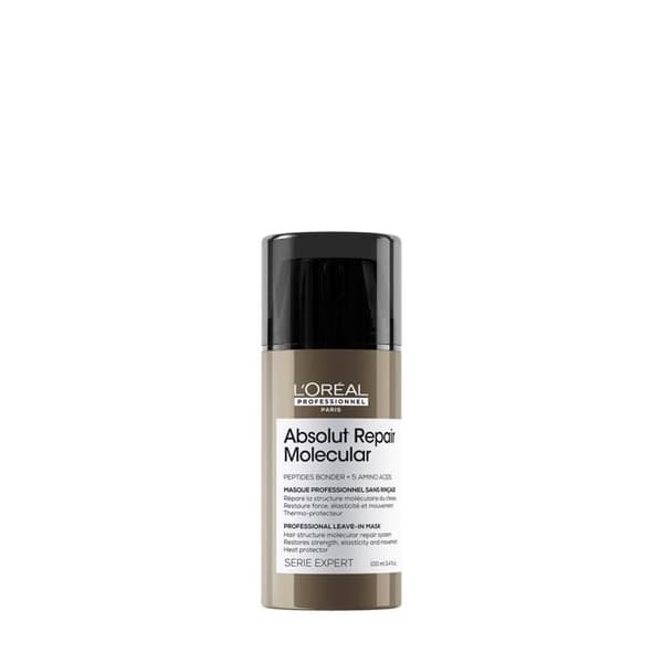 Mask utan sköljning - L'Oréal - Absolut Repair Molecular - 100 ml - Skadat hår - Blandad