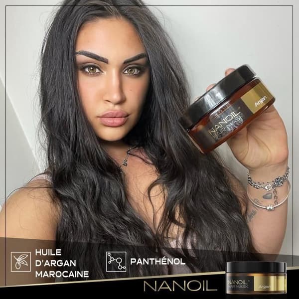 Argan Hair Mask Nanoil Argan Hair Mask 300ml - Regenererande och reparerande behandling, stärkande behandling för försvagat hår