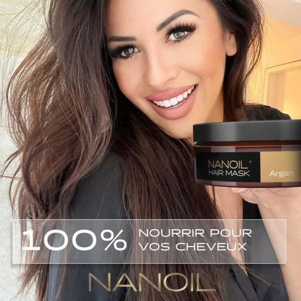 Argan Hair Mask Nanoil Argan Hair Mask 300ml - Regenererande och reparerande behandling, stärkande behandling för försvagat hår
