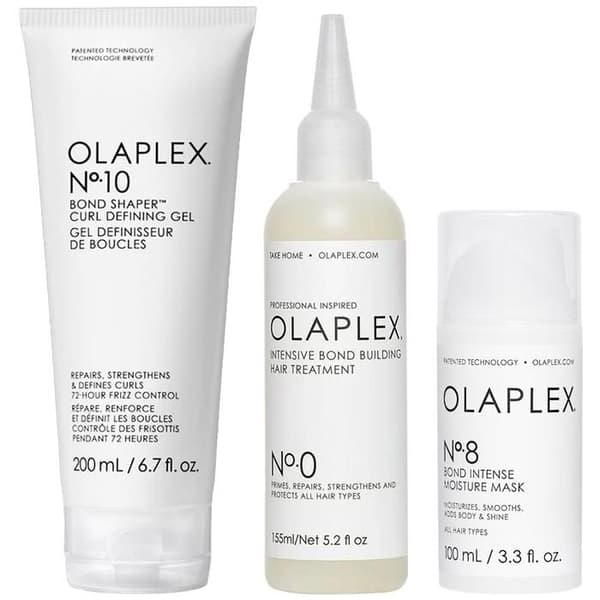 ENSEMBLE FÖR ÅTERGÖRNING AV HÅR OLAPLEX NR.10 NR.8 NR.0 DEFINITON AV LOCKAR