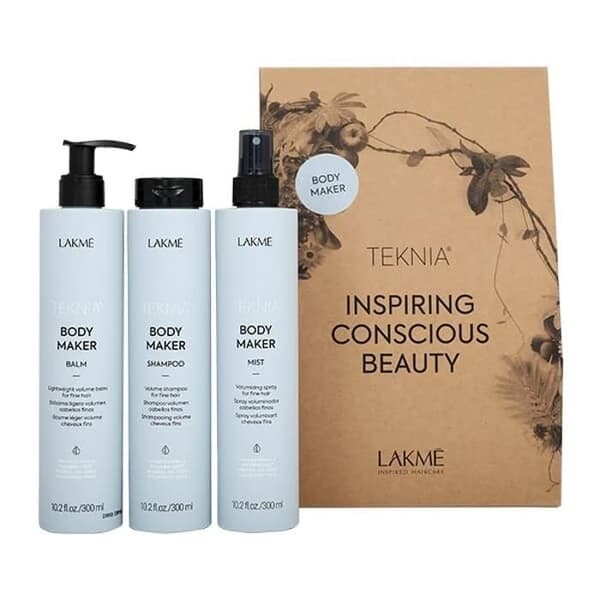 Lakme Tkn Retail Pack Body Maker: Schampo 300 ml + Balsam 300 ml + Mist 300 ml