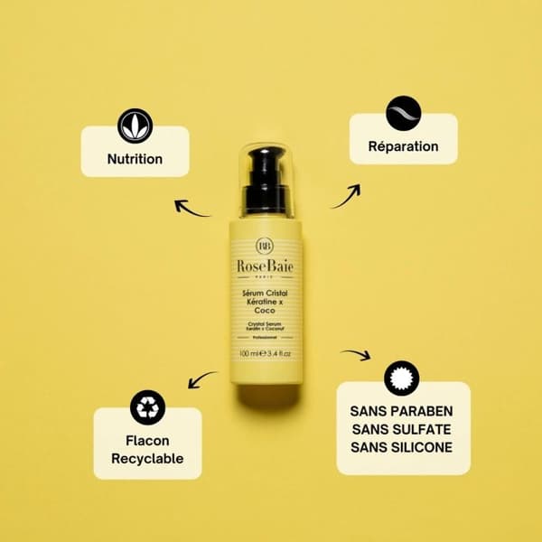 Serum - RoseBaie - Cristal Kératine x Coco - 100 ml - Återfuktande - Alla hårtyper