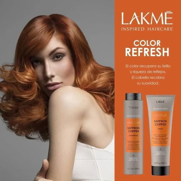 Lakme Teknia Saffron Copper Masque För Färgat Hår Nyans Koppar 250ml
