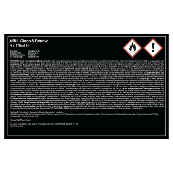 Rengöringspatron - BRAUN - CCR4 - Pack om 4 - Rengöring 10x mer effektivt - Citrondoft