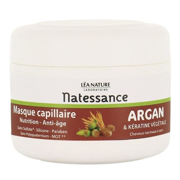 Natessance Argan &amp; Vegetabilisk Keratin Anti-Aging Nutrition Hårmask 200ml