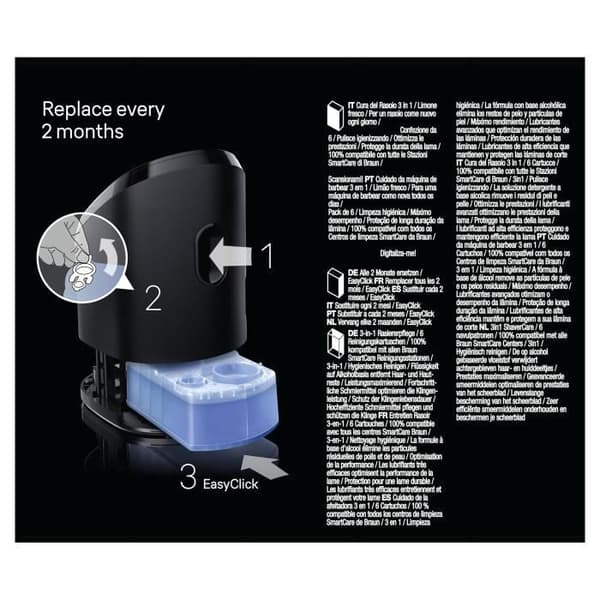 Rengöringspatron - BRAUN - CCR6 Renar & Förnyar - För SmartCare-station - Pack med 6