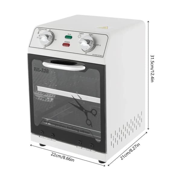 Korkean lämpötilan sterilointilaite, 600W teho, 8L kapasiteetti,Valkoinen