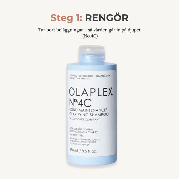 Glow Rehab – Olaplex No.4C & No.8 för djuprengöring, fukt & glans