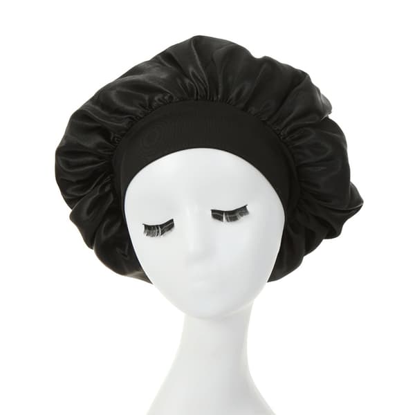 Sovehætte / Satin Bonnet - Beskyt dit hår - One Size Black