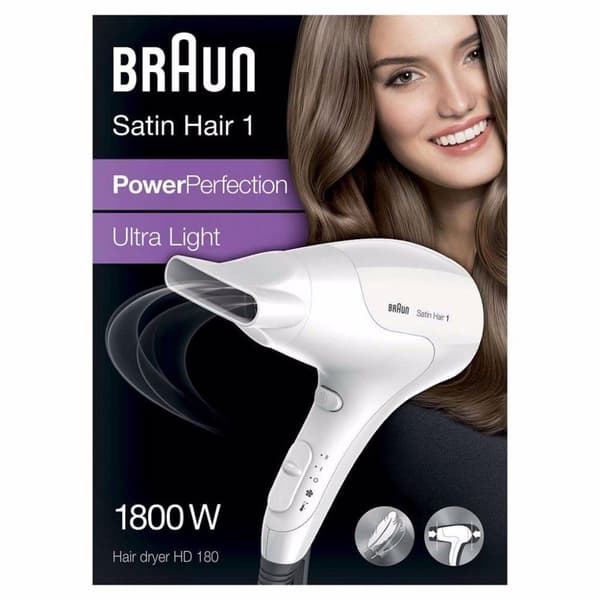 Braun BRHD180E Satin Hair 1 PowerPerfection Hårtork 1800W Vit