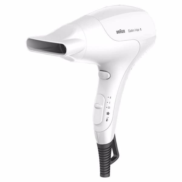 Braun BRHD180E Satin Hair 1 PowerPerfection Hårtørrer 1800W Hvid Hvid